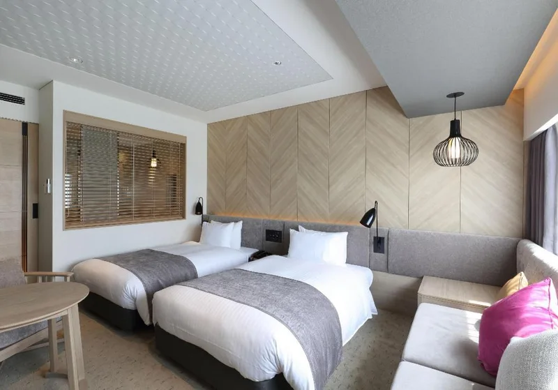 Dvě postele v hotelu Solaria Nishitetsu Hotel Fukuoka